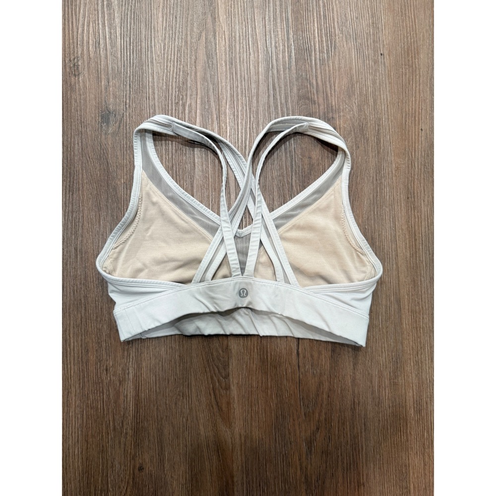 Lululemon Free to Be Bra Wild Light Gray Strappy Back Sports Bra Size 8 A/B Cup